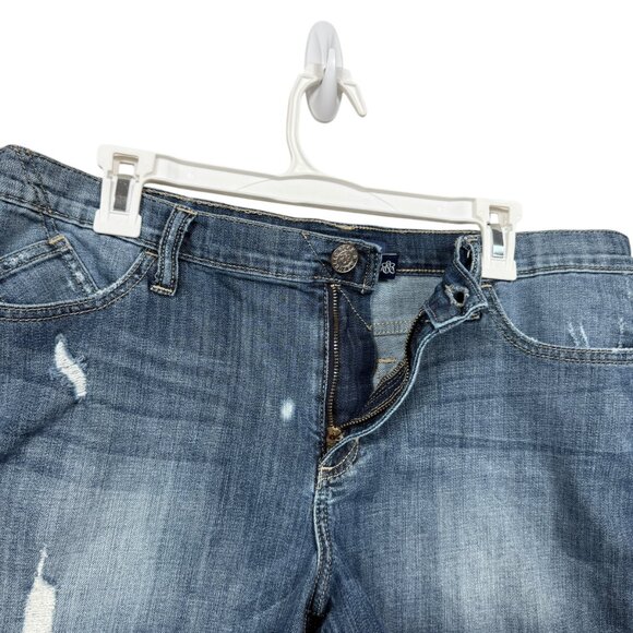 Rock & Republic Shorts Womens 16 Blue Hula Distressed Grunge Raw Hem - Picture 6 of 7